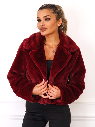 KRÓTKA FUTRZANA KURTKA- BORDOWA