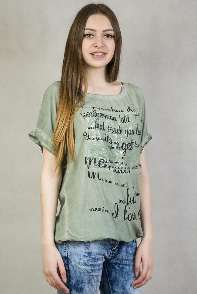 Zielona bluzka z cekinami