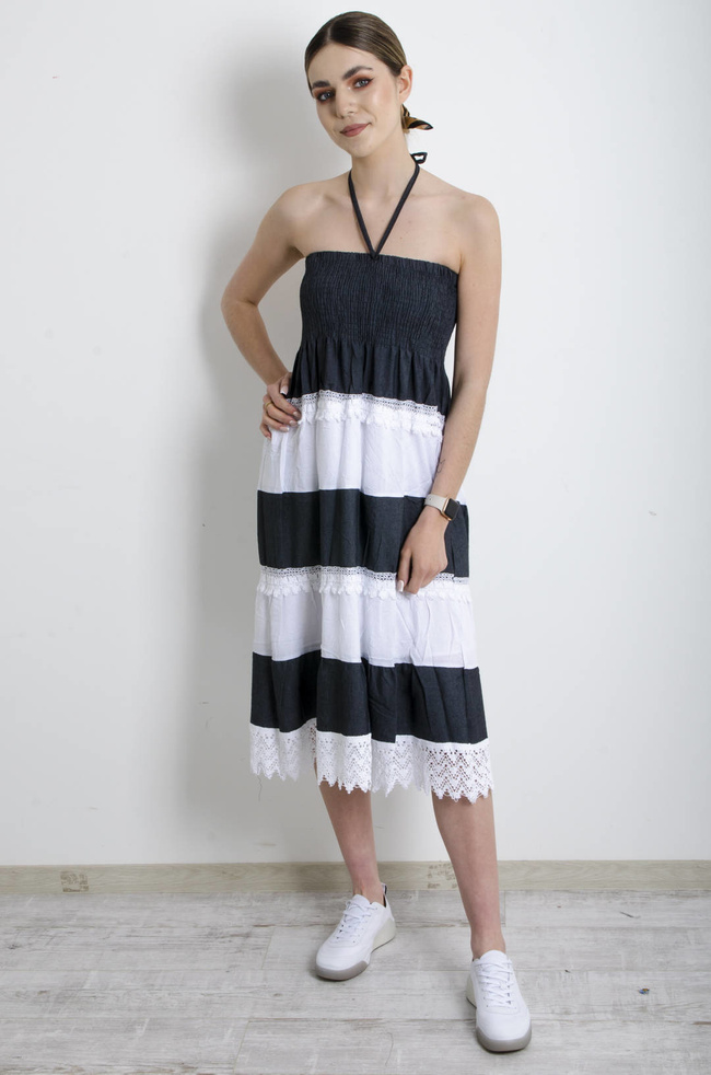 SUKIENKA W PASKI Z KORONKĄ- SZARA