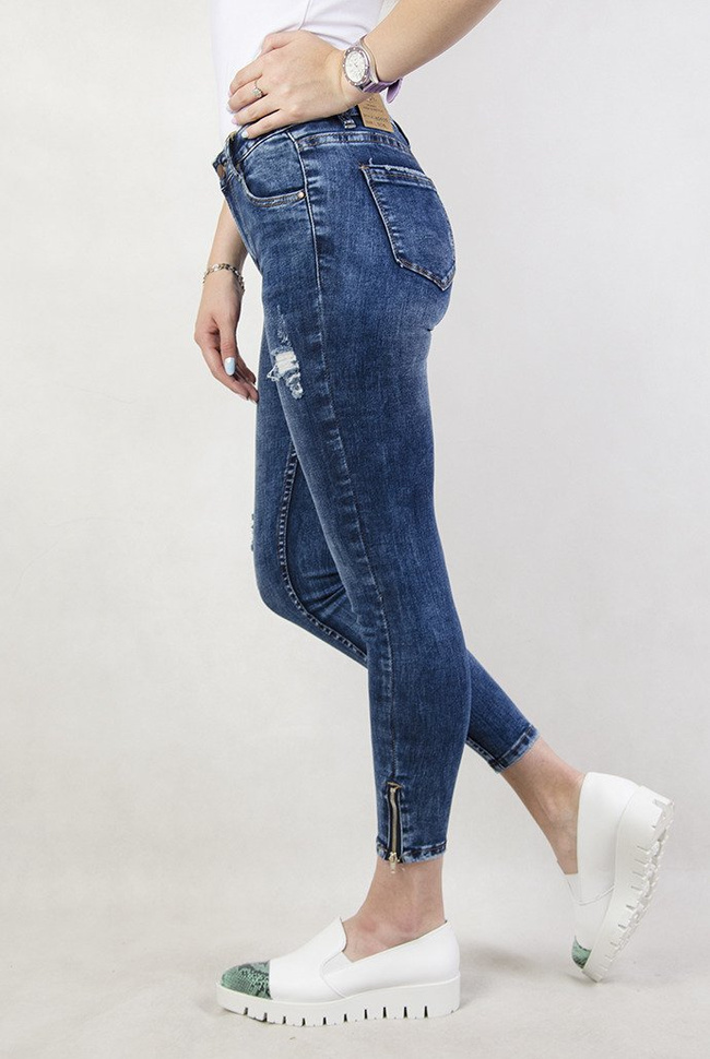 Spodnie jeansowe z zamkami przy nogawce