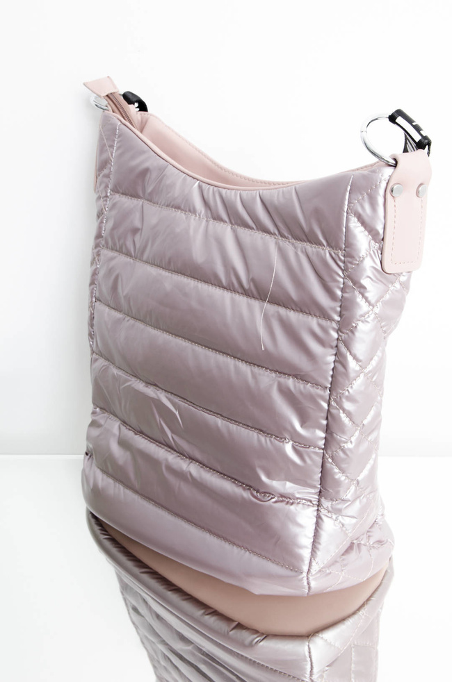 TORBA MATERIAŁOWA PIKOWANA RÓŻOWA- SHOPPER