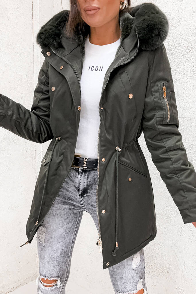 ZIELONA KURTKA PARKA ZIMOWA