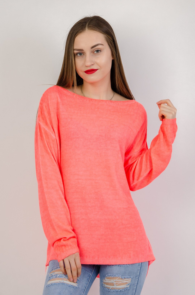  Neonowy asymetryczny sweter 