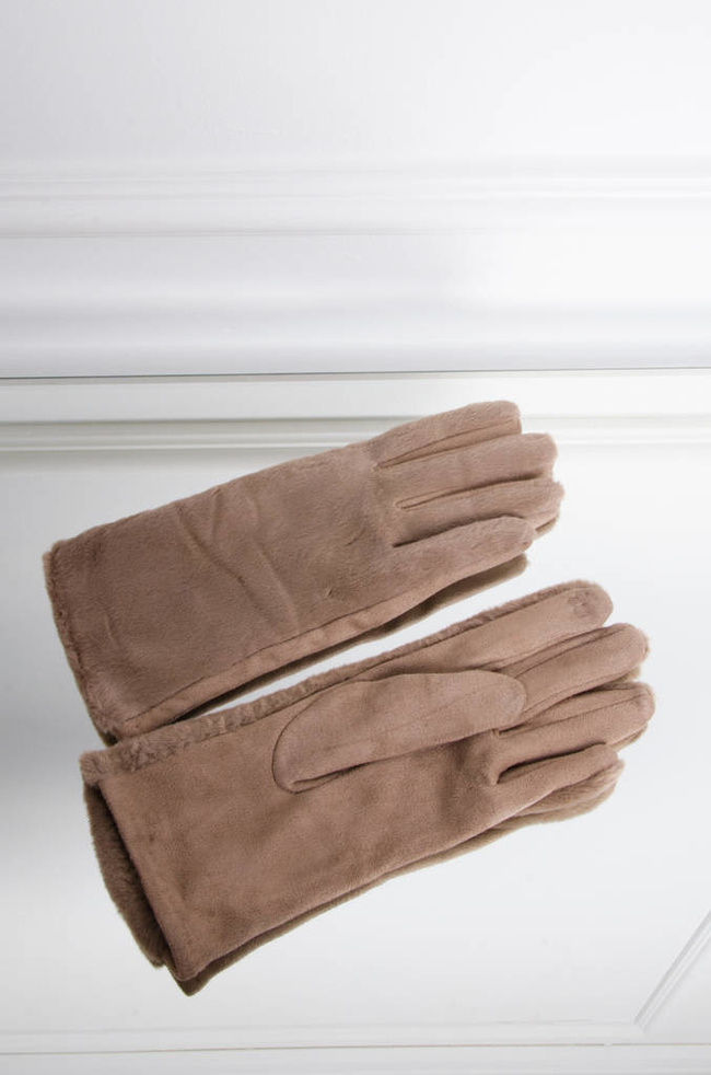 FUTRZANE RĘKAWICZKI- BRĄZOWE