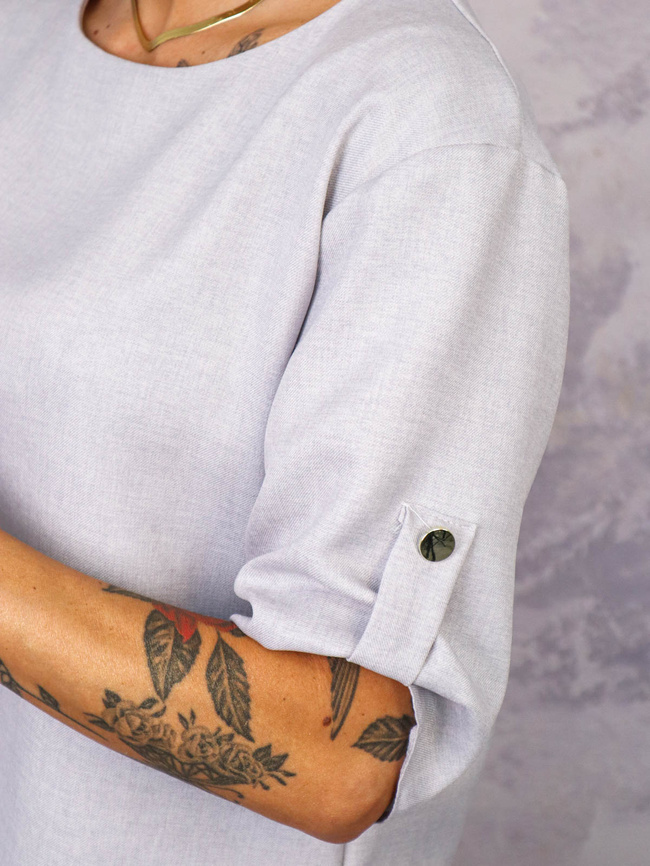 KOMPLET MATERIAŁOWY BLUZKA+ SPODNIE- SZARY