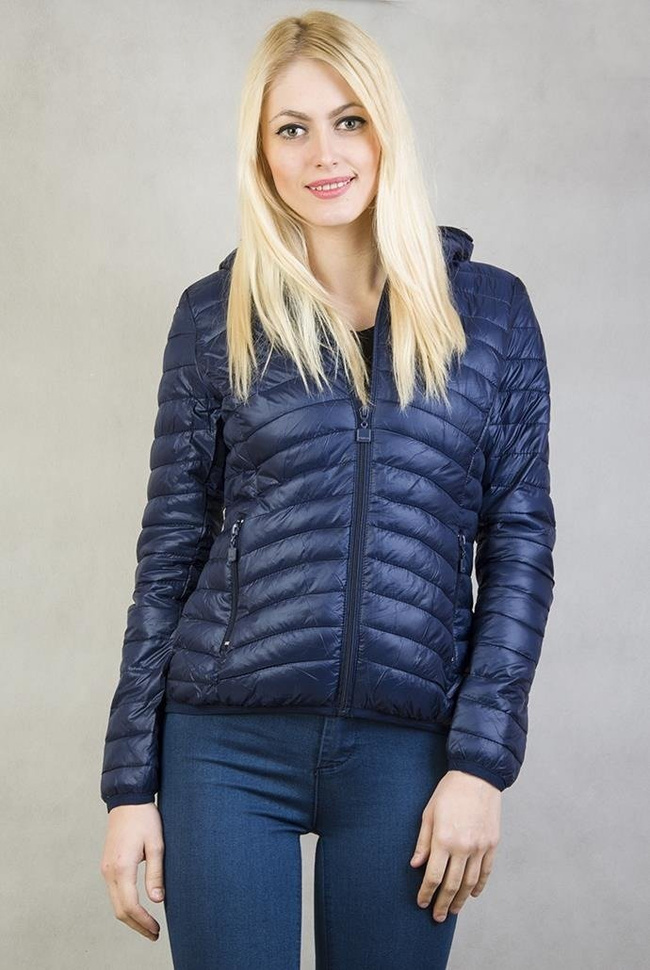 Granatowa kurtka wiosenna z bawełnianą podszewką