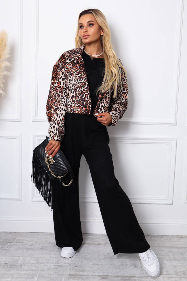 ŻAKIET W PANTERKE ZAPINANY NA DWA GUZIKI