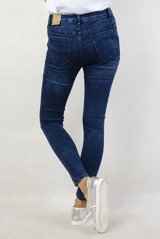 (Rozmiary L-XXXXL) Ciemne spodnie jeansowe