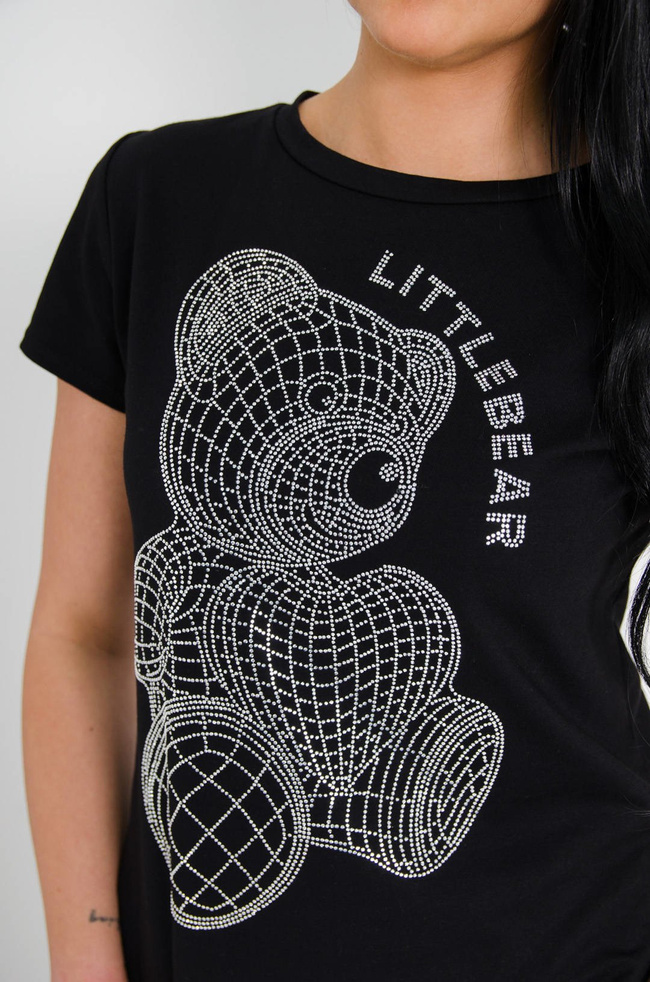 CZARNA BLUZKA Z APLIKACJĄ MISIA