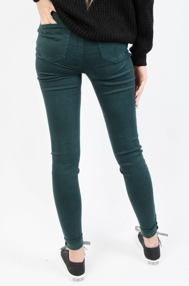 Zielone dopasowane spodnie z wysokim stanem