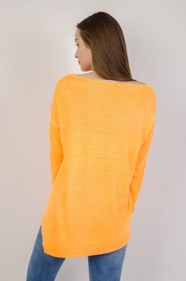  Neonowy asymetryczny sweter 