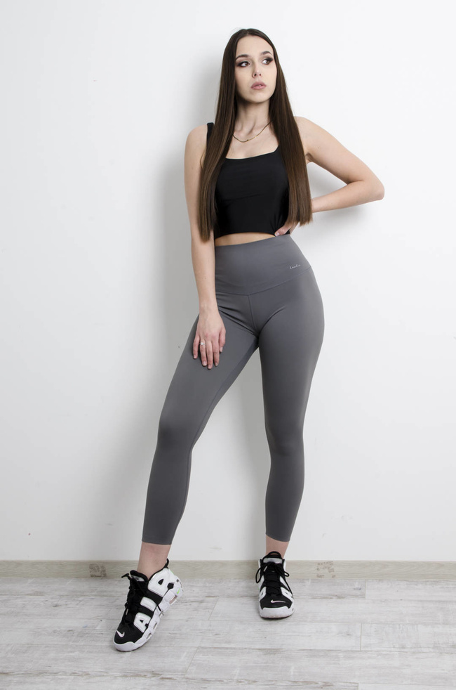 LEGGINSY SPORTOWE GYM HARD LAULIA- SZARE