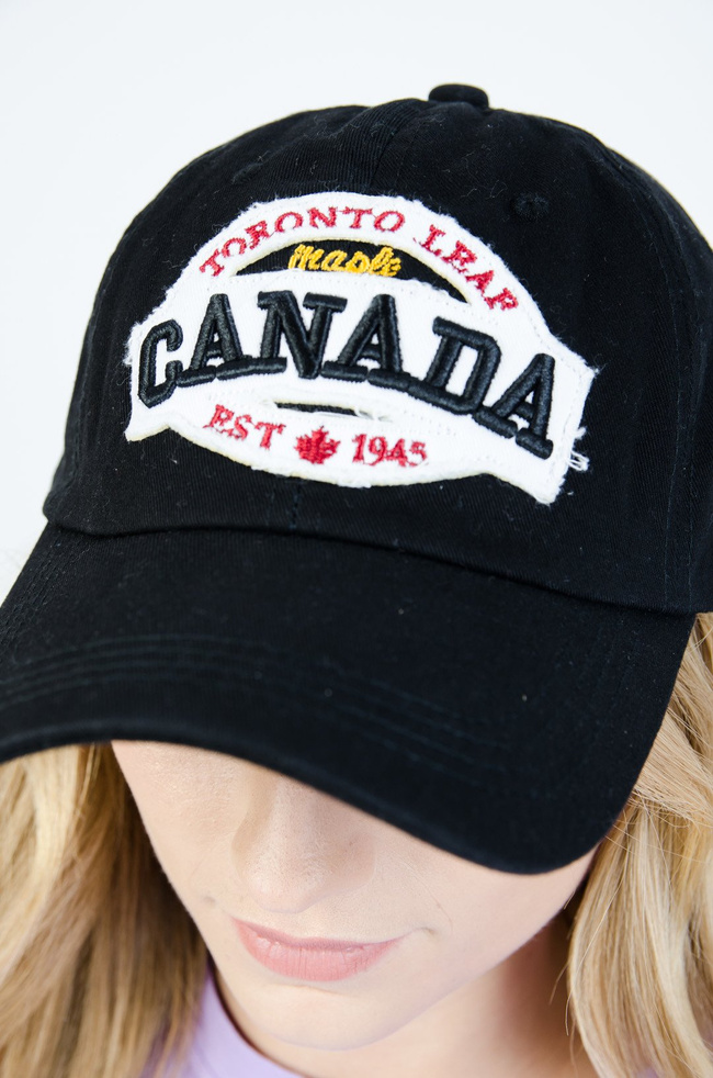 CZARNA CZAPKA Z DASZKIEM "CANADA"