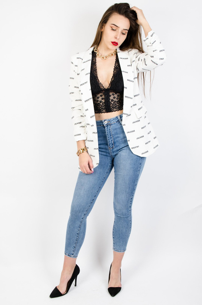 BIAŁA MARYNARKA Z NAPISEM ''BRENTINY''