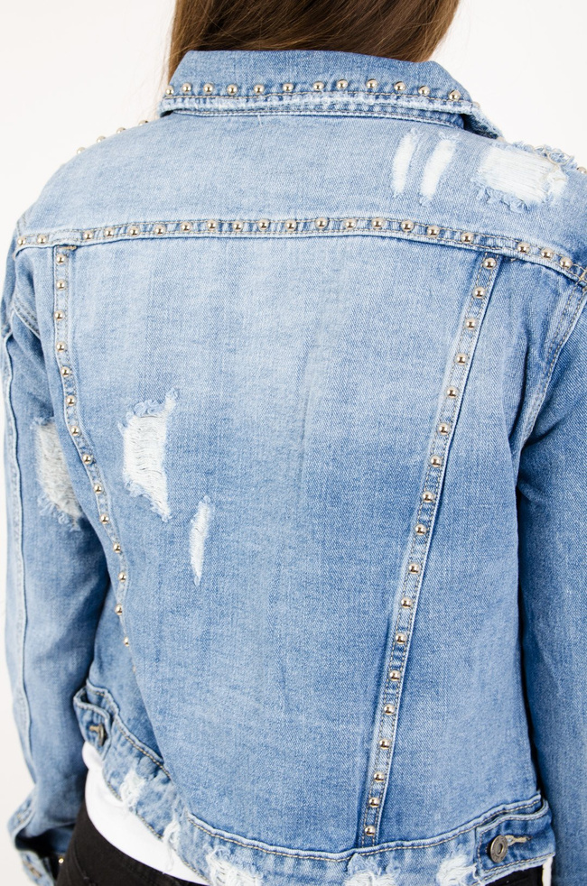 KRÓTKA KURTKA JEANSOWA Z DŻETAMI 