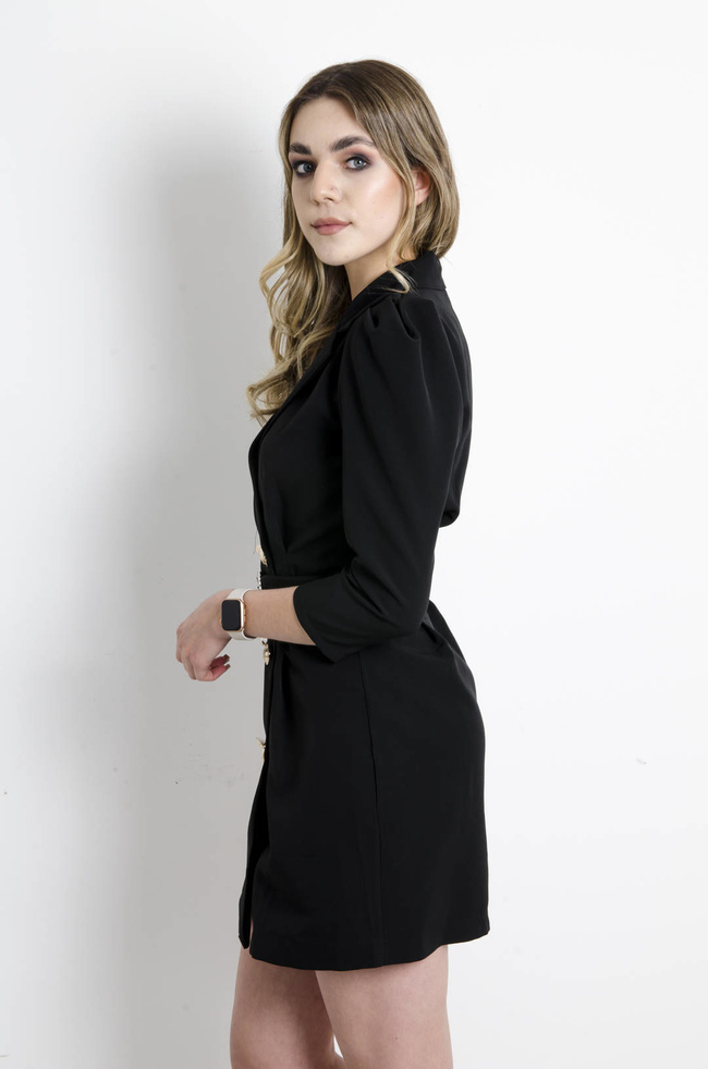 SUKIENKA MARYNARKOWA Z PASKIEM -CZARNA