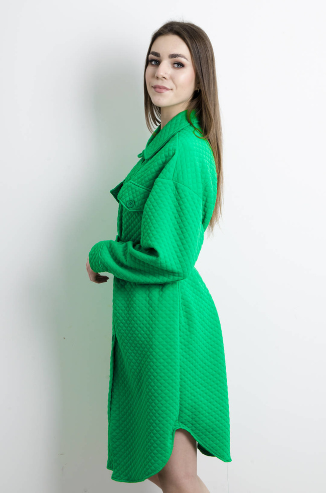 PŁASZCZ PIKOWANY ZIELONY