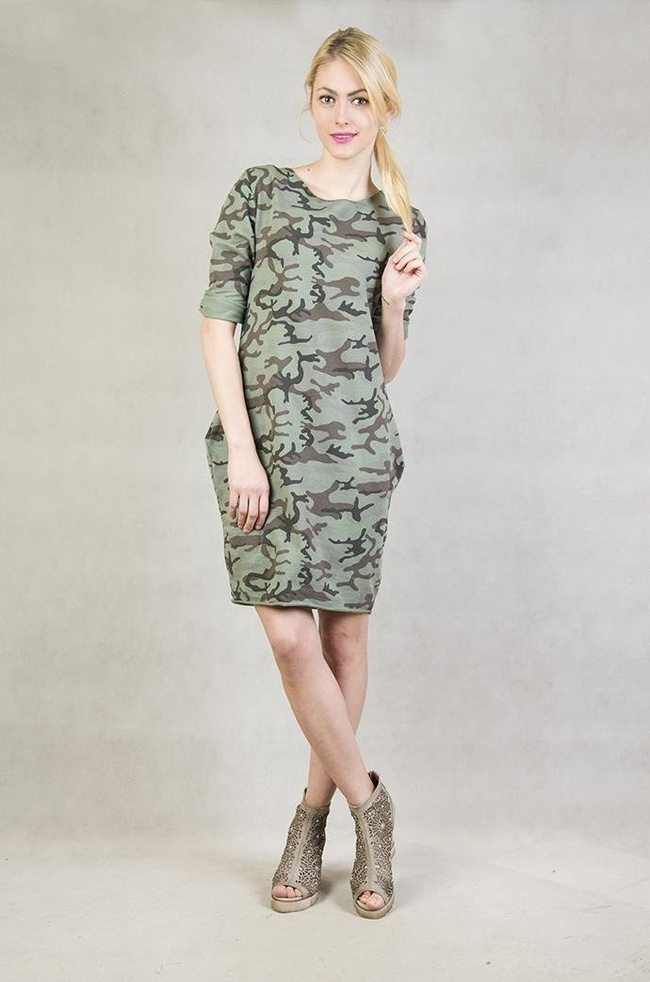 Zielona tunika moro z kieszeniami po bokach