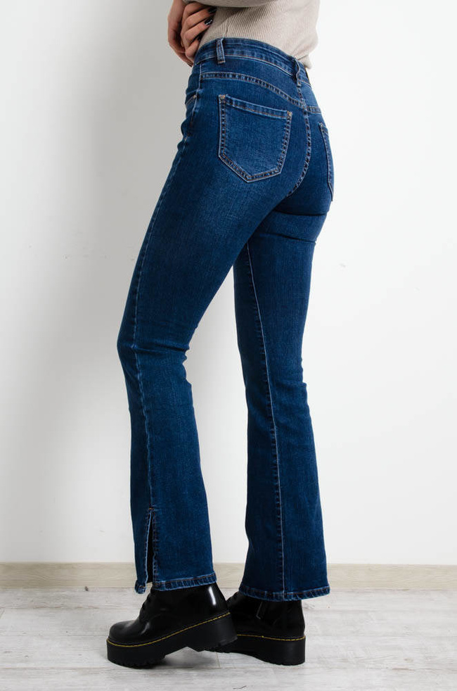 NIEBIESKIE SPODNIE JEANSOWE DZWONY Z WYSOKIM STANEM