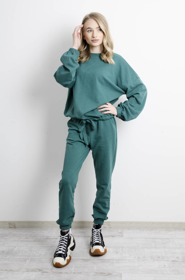 KOMPLET DRESOWY BAWEŁNIANY W KOLORZE TURKUSOWYM