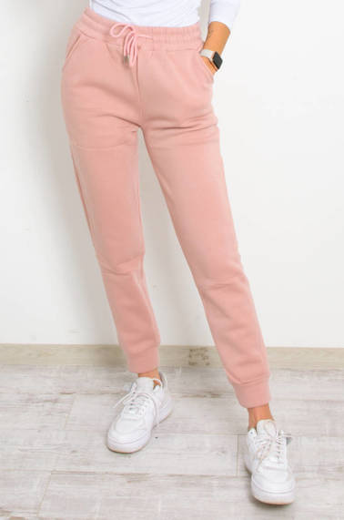 OCIEPLANE SPODNIE DRESOWE ZE ŚCIĄGACZAMI- RÓŻOWE