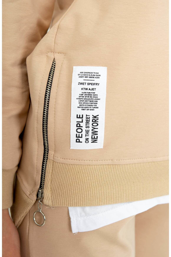 KOMPLET DRESOWY Z OZDOBNYMI NASZYWKAMI- BEŻOWY