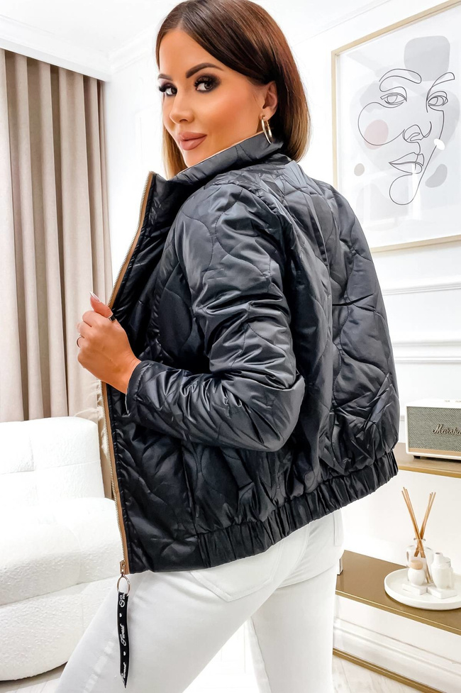 KURTKA PRZEJŚCIOWA PIKOWANA- CZARNA