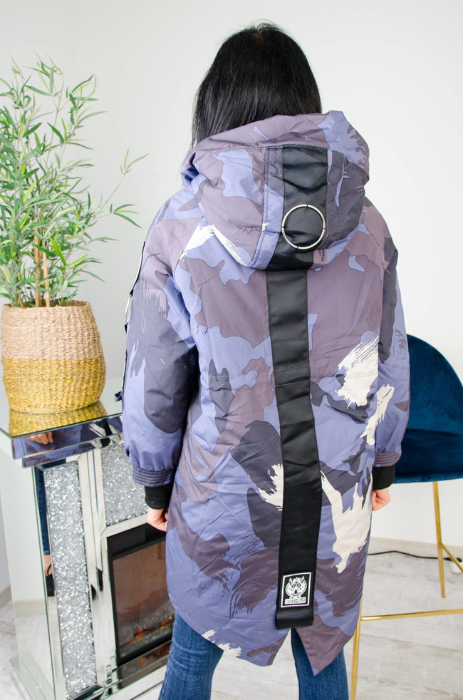 KURTKA PARKA NIEBIESKA  MORO