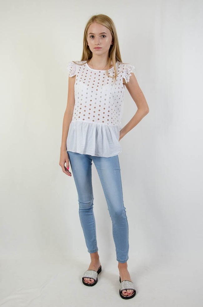 BIAŁA AŻUROWA BLUZKA