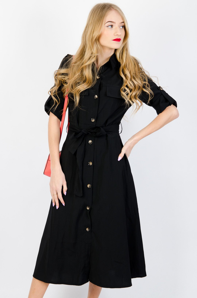 CZARNA SUKIENKA SZMIZJERKA