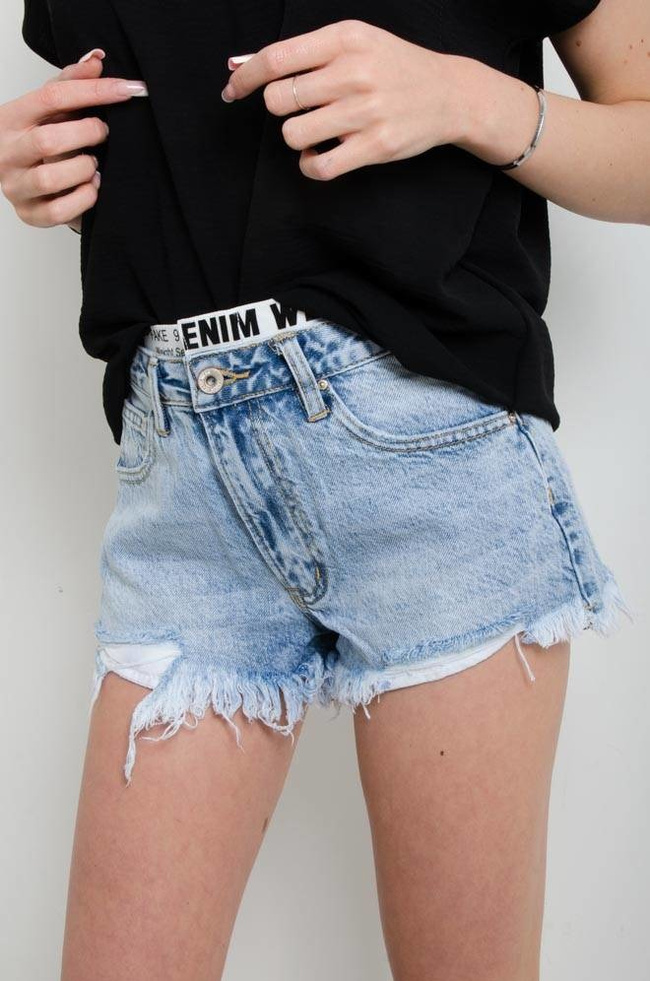 SZORTY JEANSOWE Z GUMĄ  WYSOKI STAN 