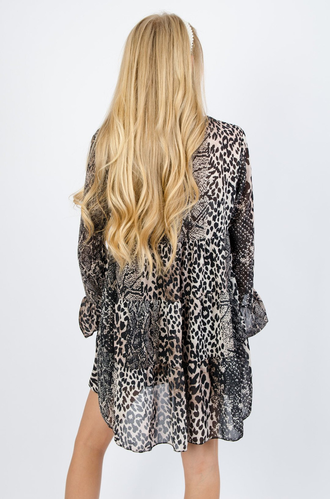 Sukienka oversize w panterkę