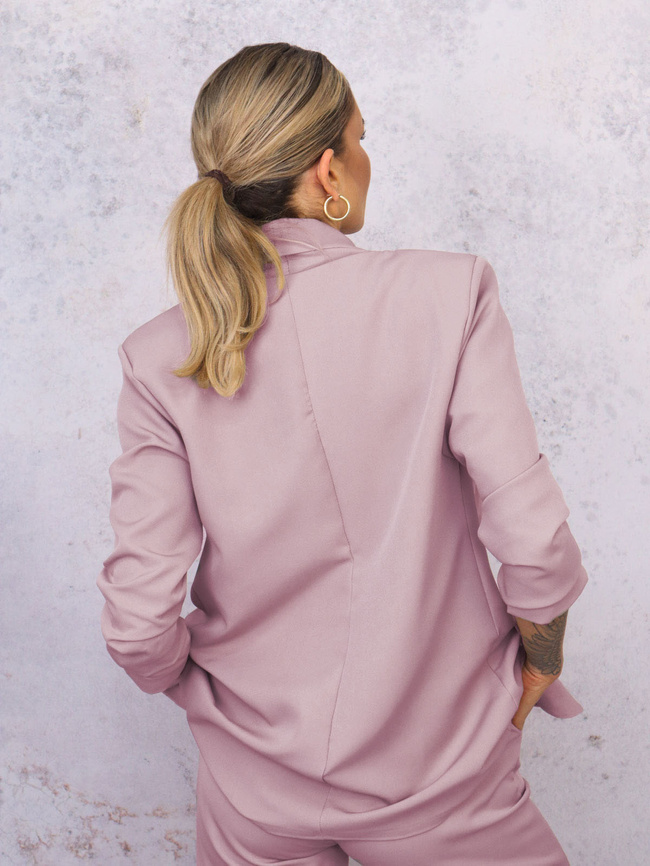 KOMPLET MARYNARKA+ SPODNIE- BRUDNY RÓŻ