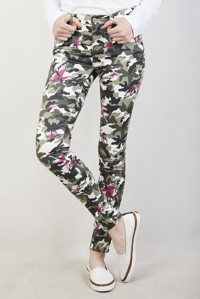 Spodnie moro z motylami