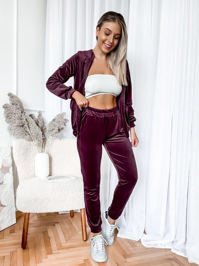 WELUROWY KOMPLET DRESOWY ZAPINANY NA ZAMEK- FIOLETOWY