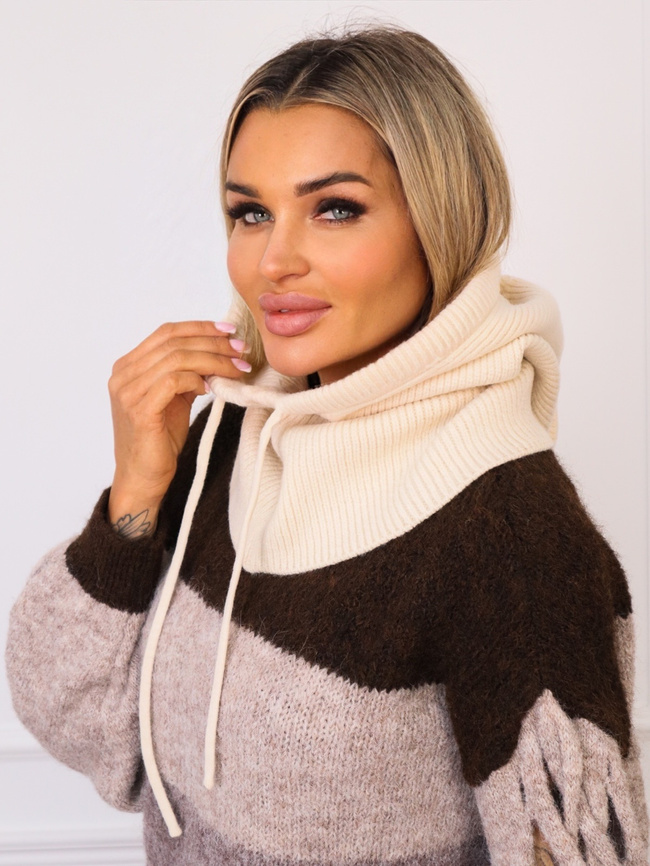 KOMINIARKA DZIANINOWA Z KAPTUREM- BEŻOWA