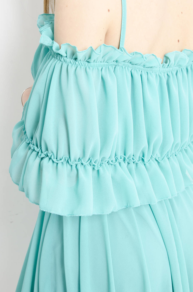 SUKIENKA HISZPANKA Z FALBANAMI - ZIELONA