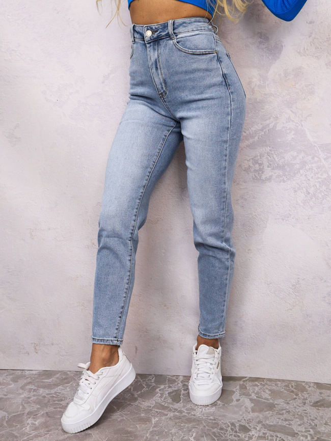 SPODNIE JEANSOWE- MOM STRETCH- GRANATOWE