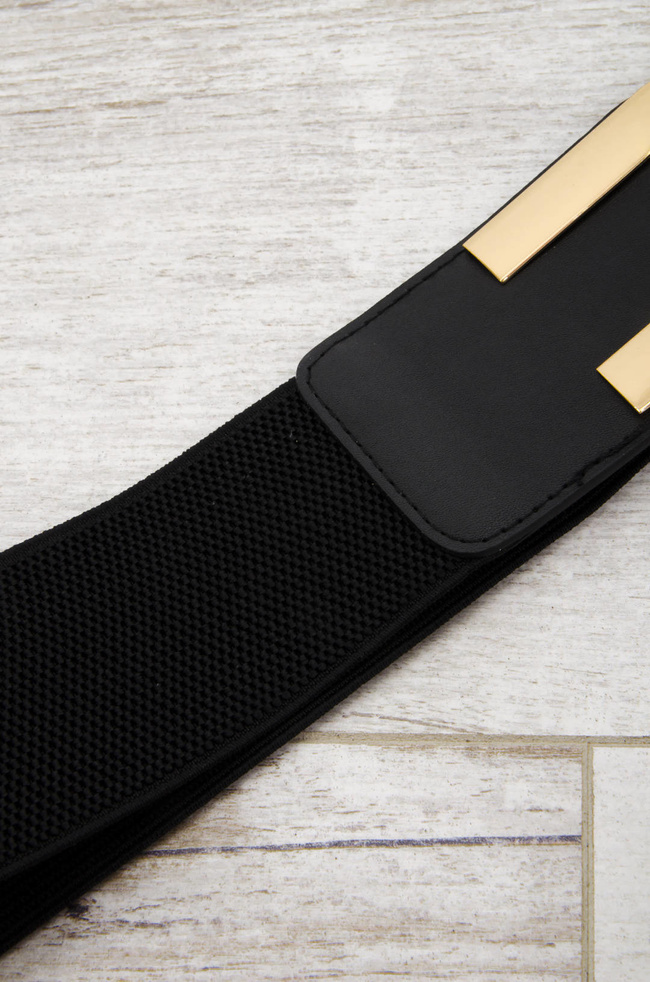 PASEK NA GUMIE ZE ZŁOTA KLAMRĄ 