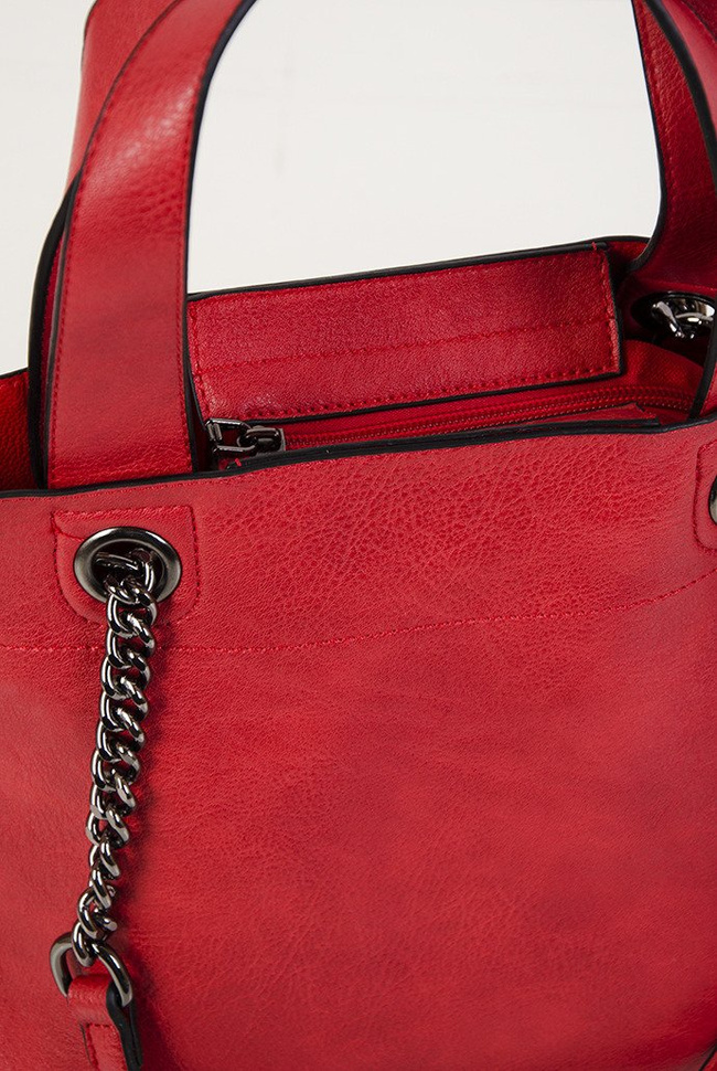 Czerwona torebka typu shopper 2w1