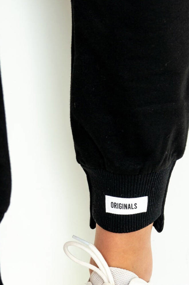 SPODNIE DRESOWE Z NASZYWKAMI NA ŚCIĄGACZACH- CZARNE