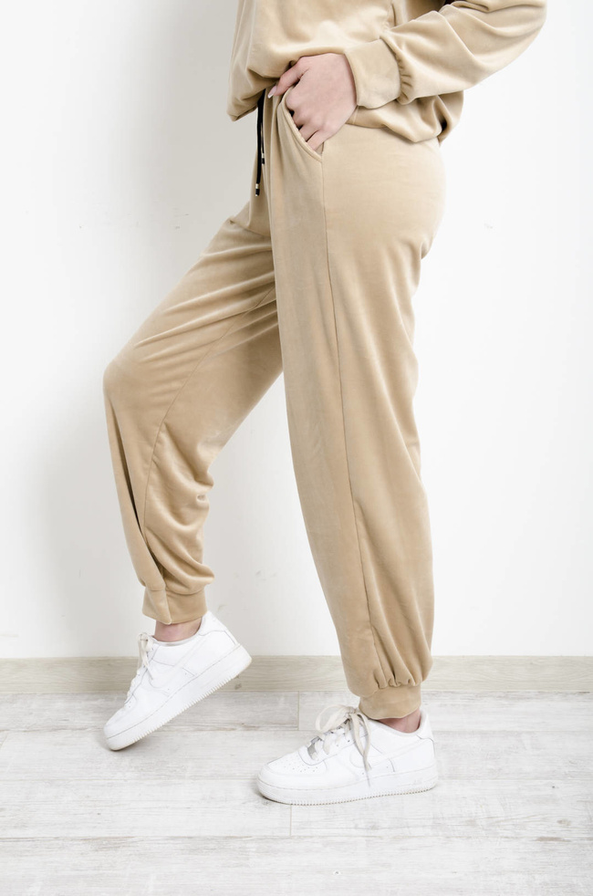 KOMPLET DRESOWY WELUROWY BEŻOWY