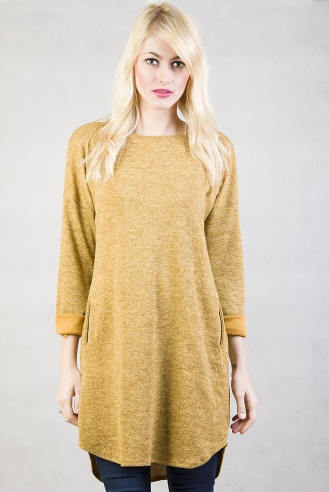 Brązowa tunika z przedłużanym tyłem