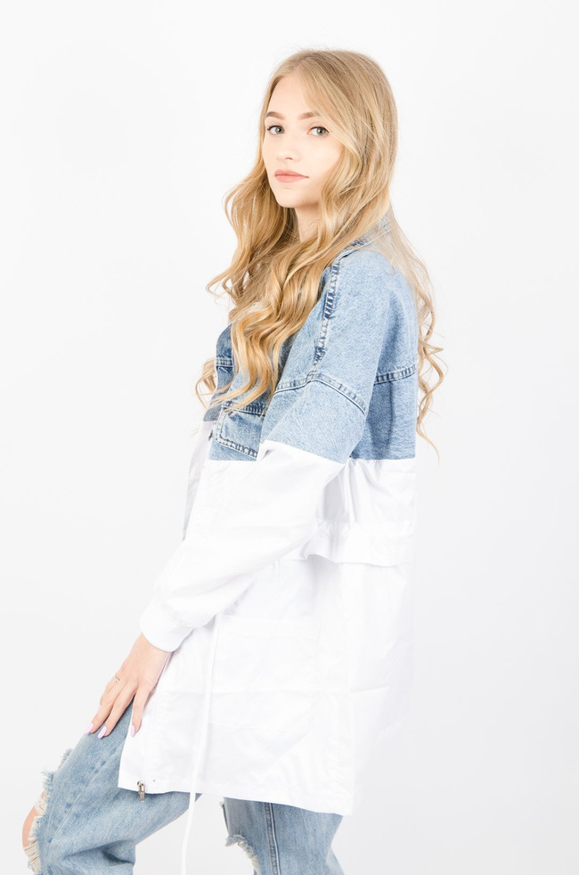 ORTALIONOWA KURTKA Z JEANSOWĄ GÓRĄ