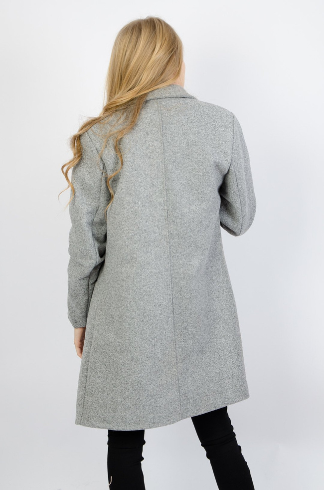 SZARY ELEGANCKI PŁASZCZ