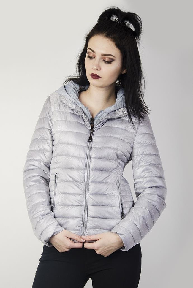 Kurtka pikowana szara, z szarym podszyciem