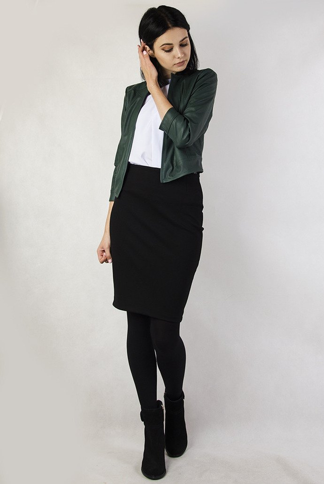 Zielony żakiet skajkowy