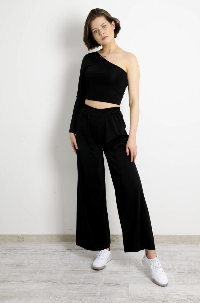 KOMPLET SPODNIE+ TOP - CZARNY