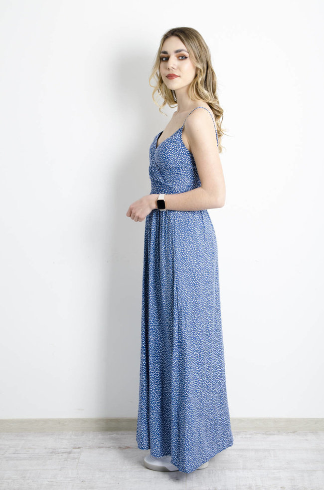 SUKIENKA MAXI WZORZYSTA - NIEBIESKA