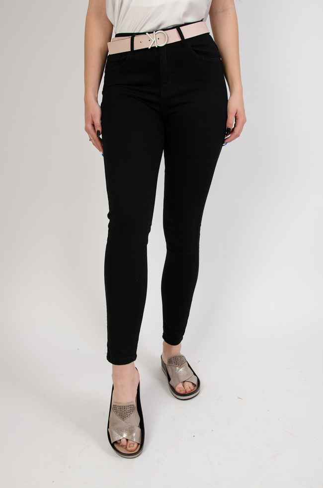 (DUŻE ROZMIARY) Czarne spodnie rurki jeansowe